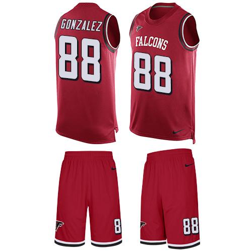 Nike Falcons #88 Tony Gonzalez Red Team Color Men's Stitched NFL Limited Tank Top Suit Jersey - Click Image to Close